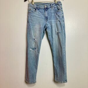 Zara Jeans Girls Straight Vintage 13/14 Denim Distressed Light